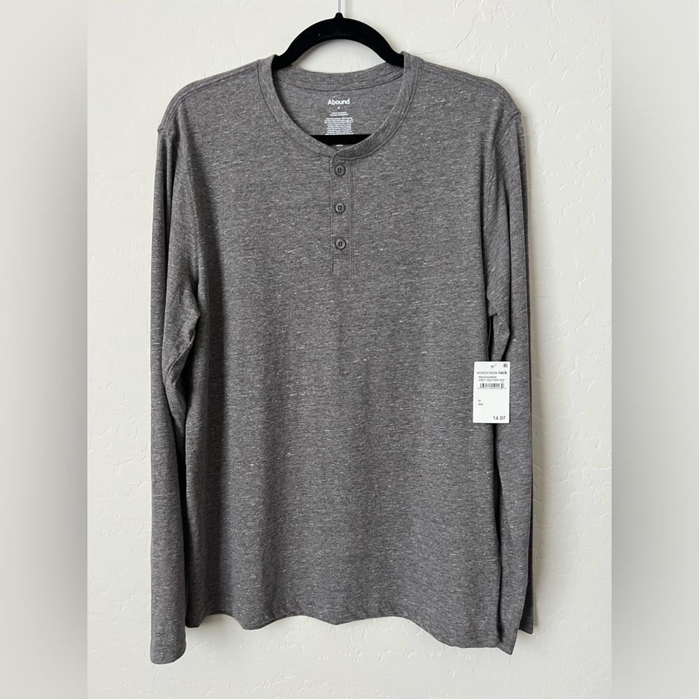 Men’s Long Sleeve Shirt Heather Grey Medium